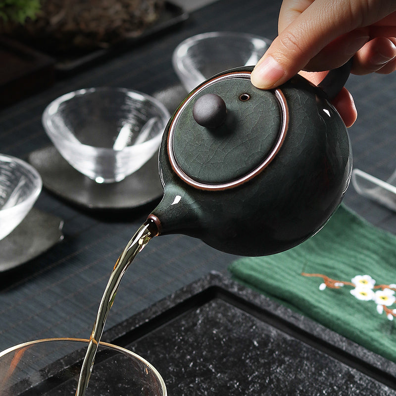 Modern Longquan Celadon Round Teapot