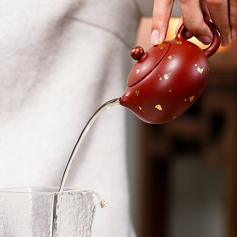 Small Xi Shi teapot - Gold Leaf