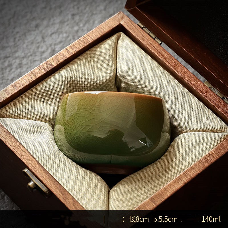 Collection of Longquan celadon tea cups - "Dragon's Breath"