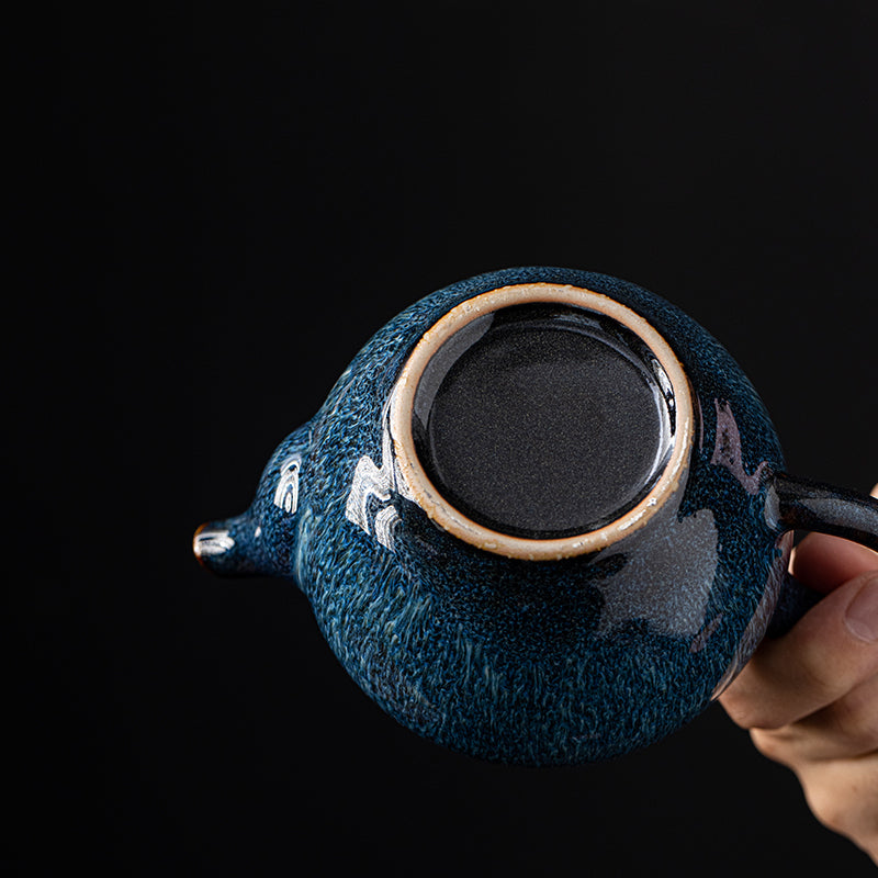 Blue Ceramic Teapot "Hare Fur"