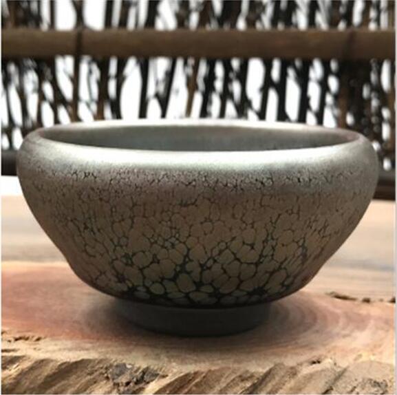 Triangle Tianmu Tea Cups with Oil Drops Glaze