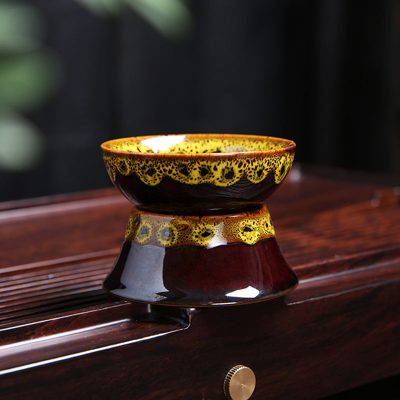 Glazed Tea Strainer Funnel with Metal Filter