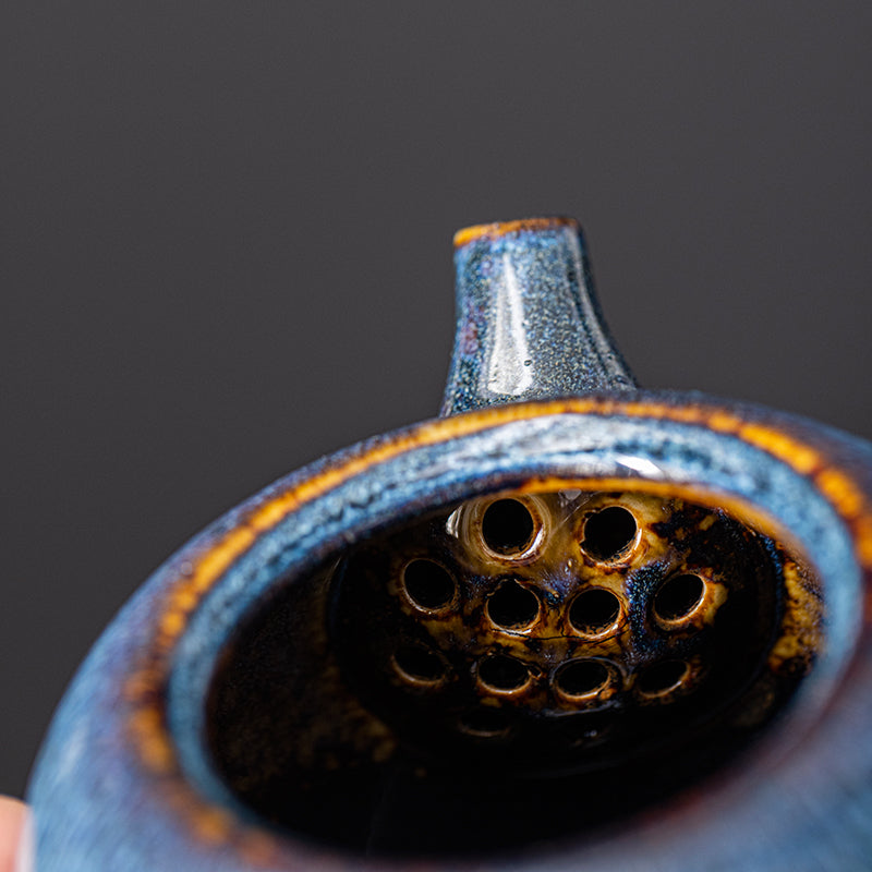 Blue Ceramic Teapot "Hare Fur"