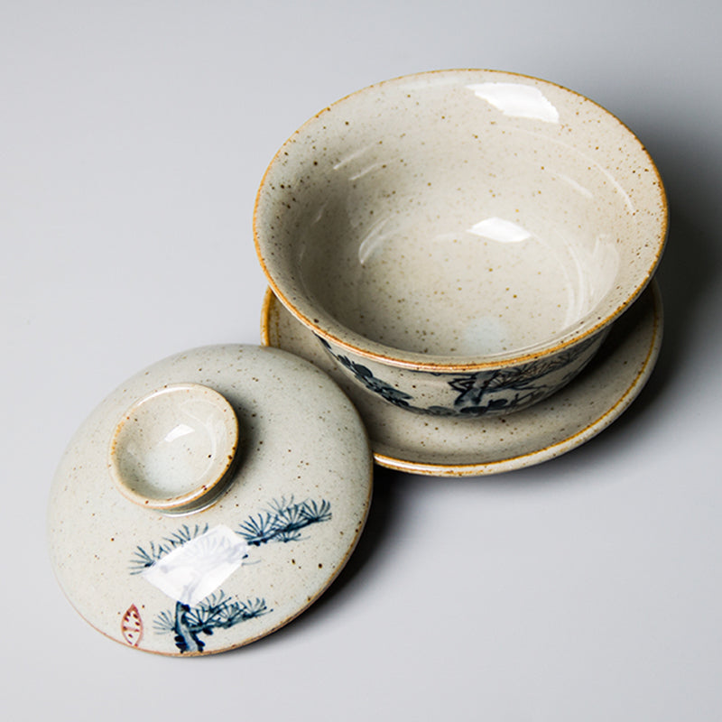Gaiwan "Pine and Plum" Hand-Painted