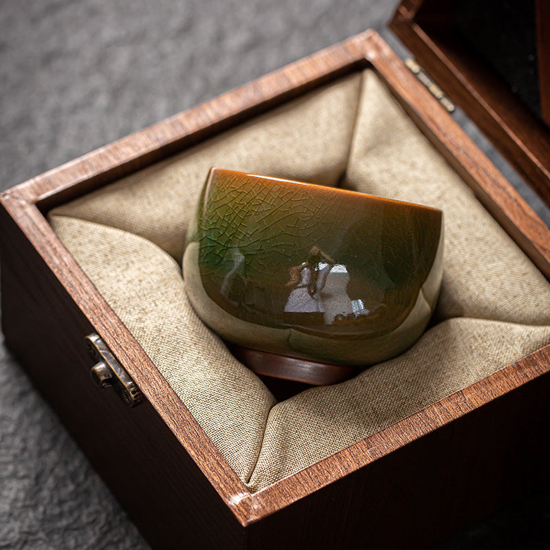 Collection of Longquan celadon tea cups - "Dragon's Breath"