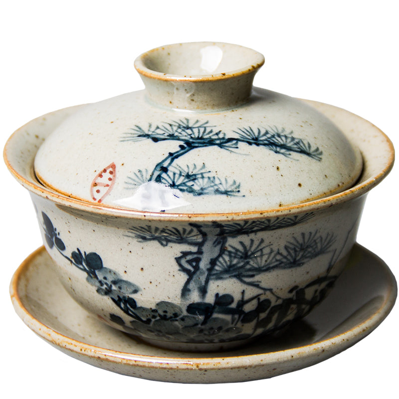 Gaiwan "Pine and Plum" Hand-Painted